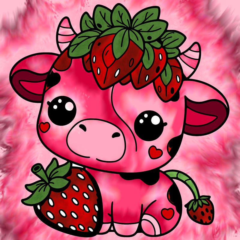 cute strawberry cow