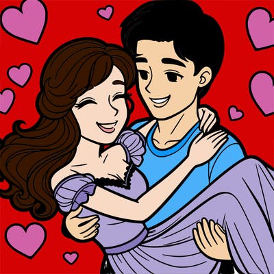 man and woman in love