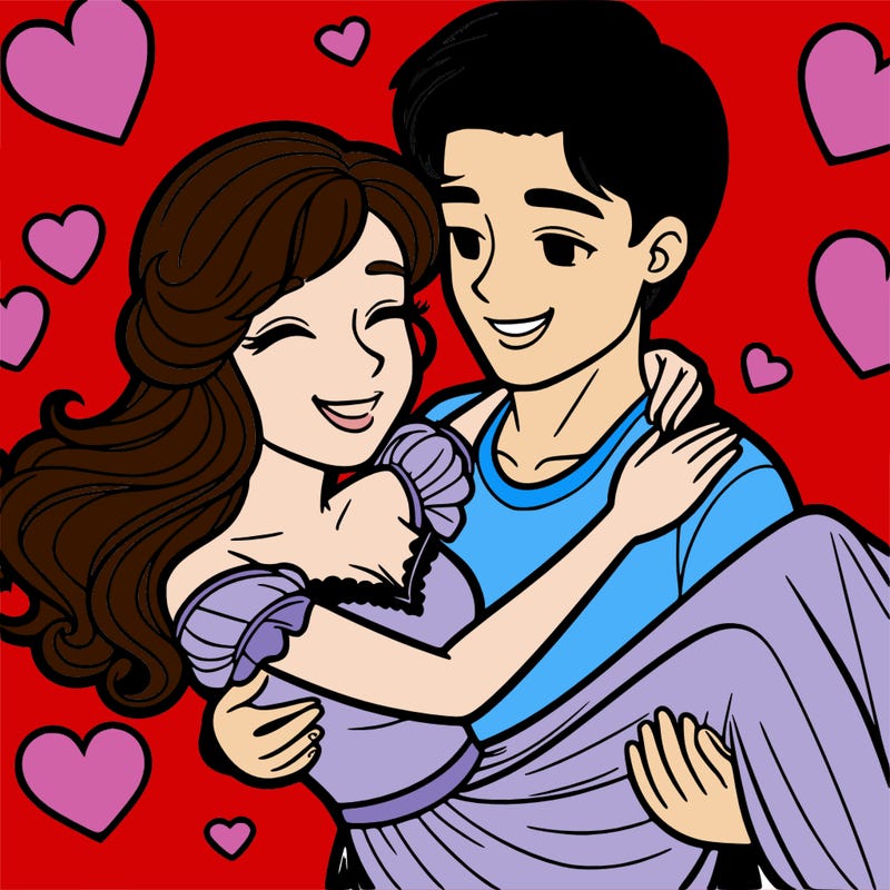 man and woman in love