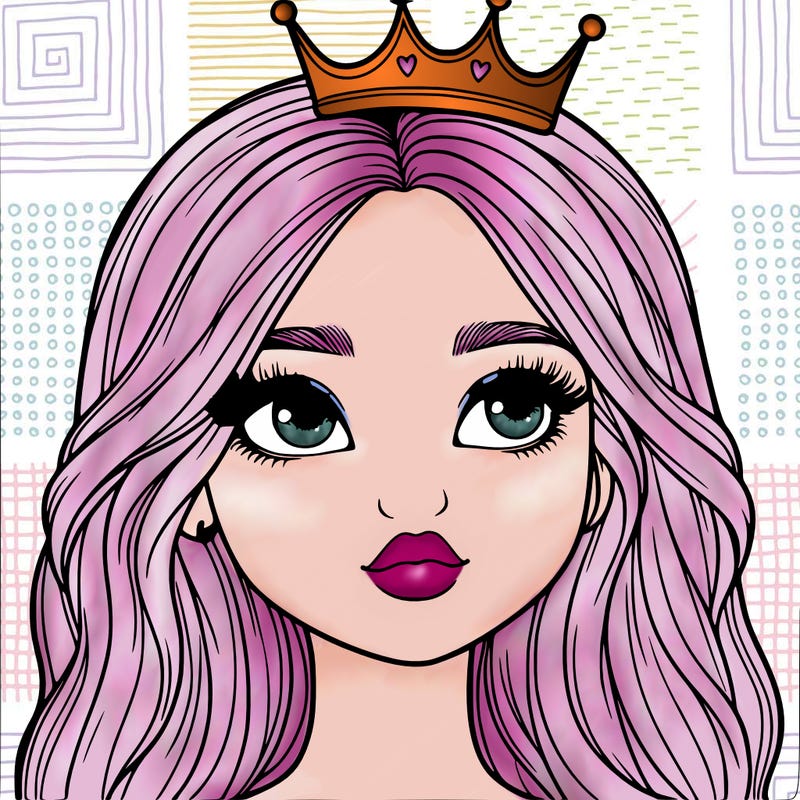 a realistic girl with a crown on