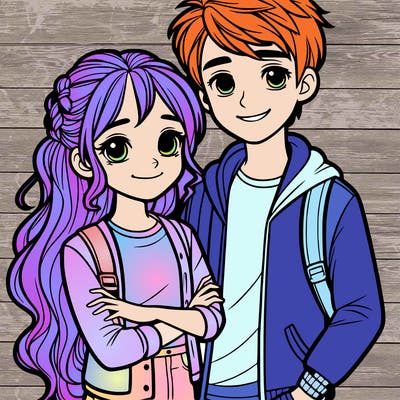 teenage girl and boy