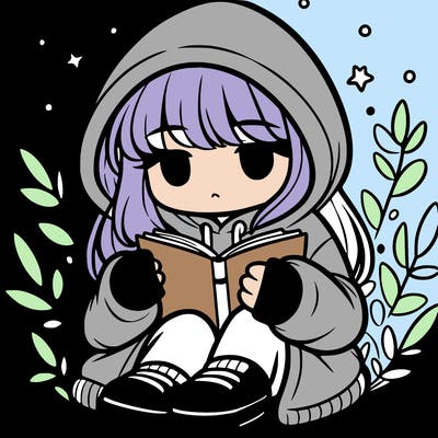 girl in oversized hoodie reading a book
