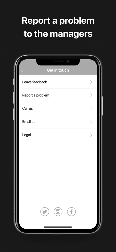TaxiFy Driver - Taxify Driver app contact screen with options to report a problem or leave feedback