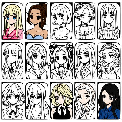 girls that look diffrent anime