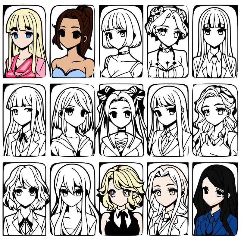 girls that look diffrent anime