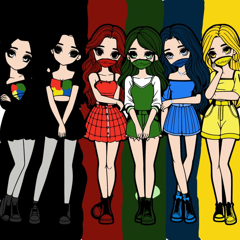 a group of girls realistic