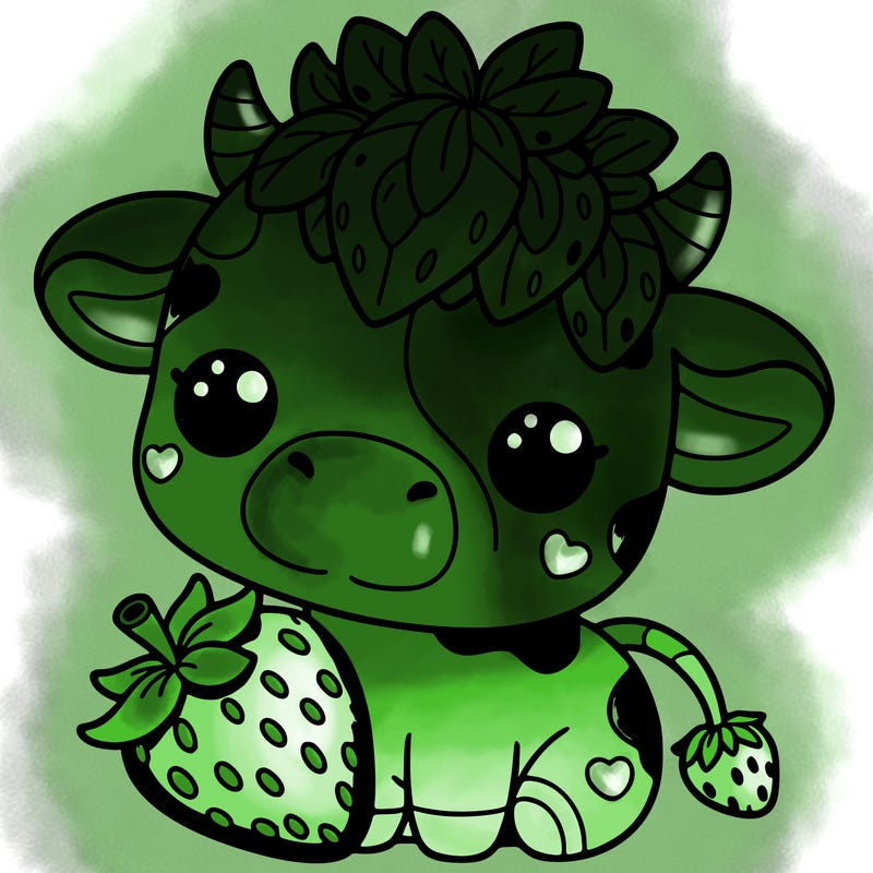 cute strawberry cow