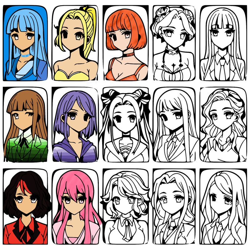 girls that look diffrent anime