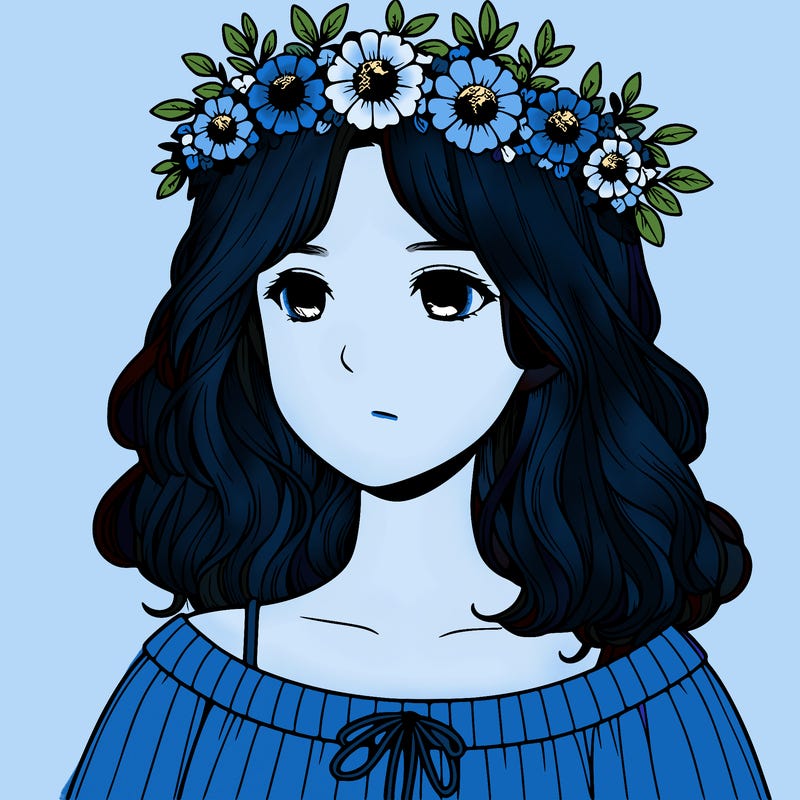 realistic girl with flowers crown