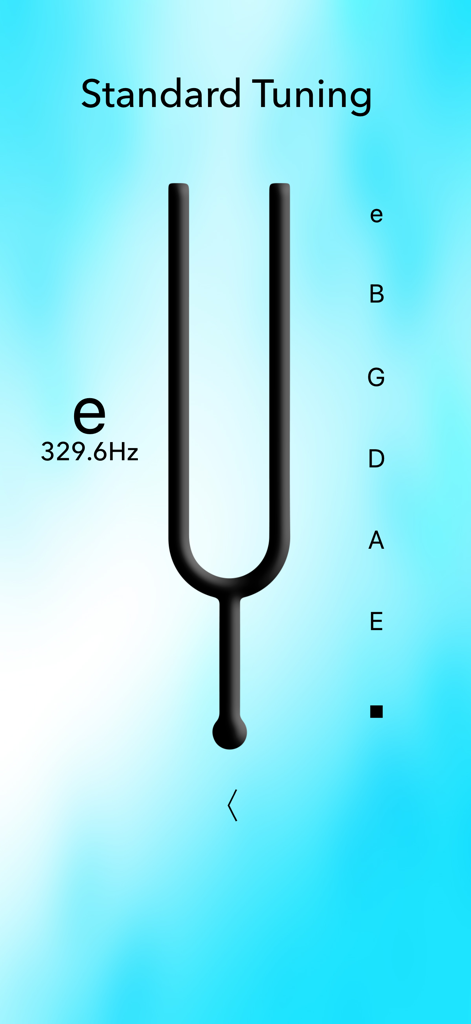 Classical Guitar Tuner Basic - Interface of the Classical Guitar Tuner app showing standard tuning with frequency in Hz and a tuning fork icon