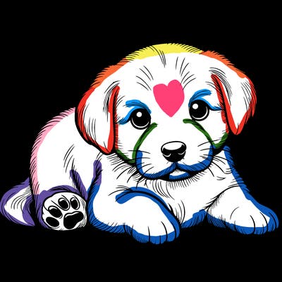 a cute realistic puppy