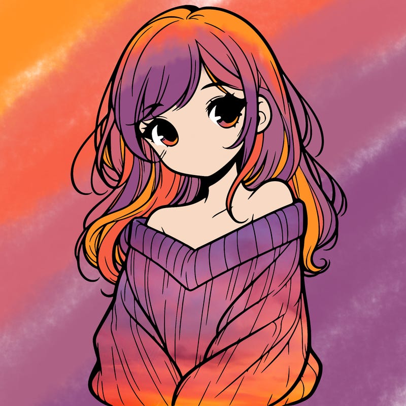 shy pretty girl wearing a sweater that is falling off one shoulder portrait
