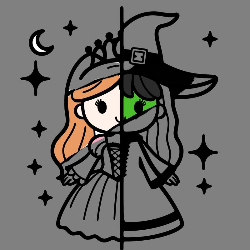 split princess and witch