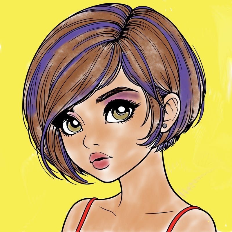realistic girl with really short hair