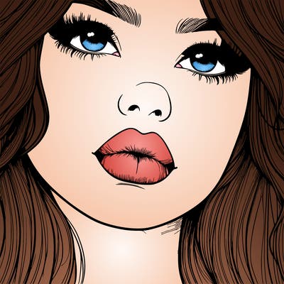 really realistic girl with lips