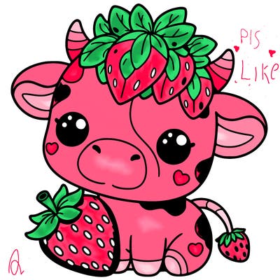 cute strawberry cow