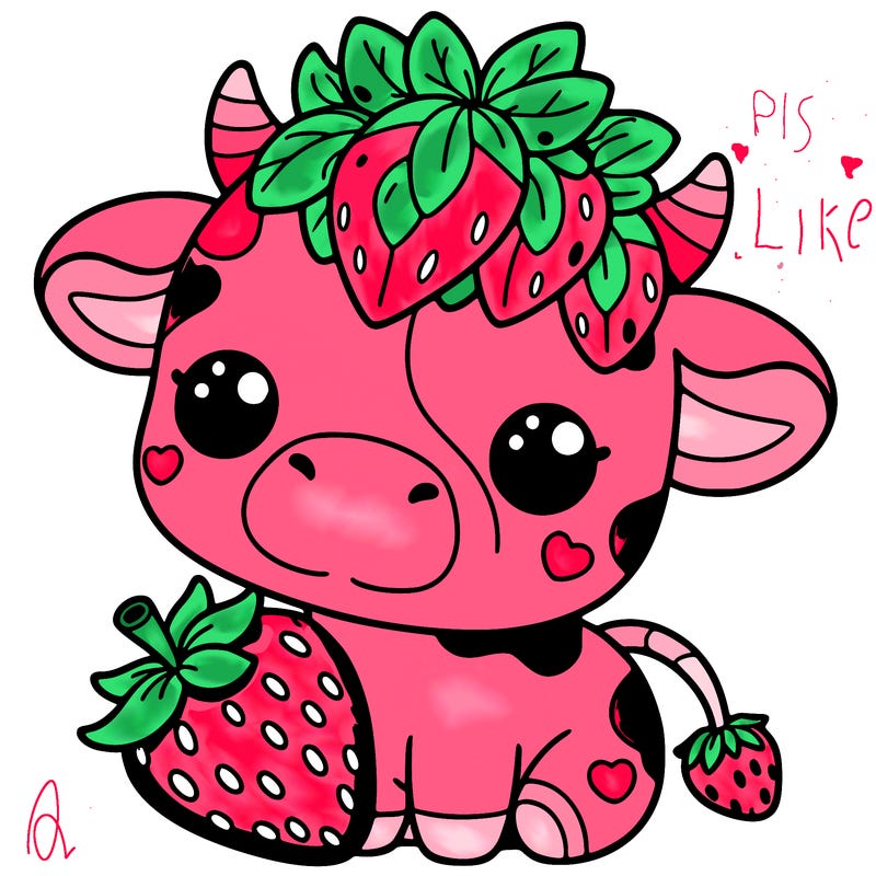 cute strawberry cow