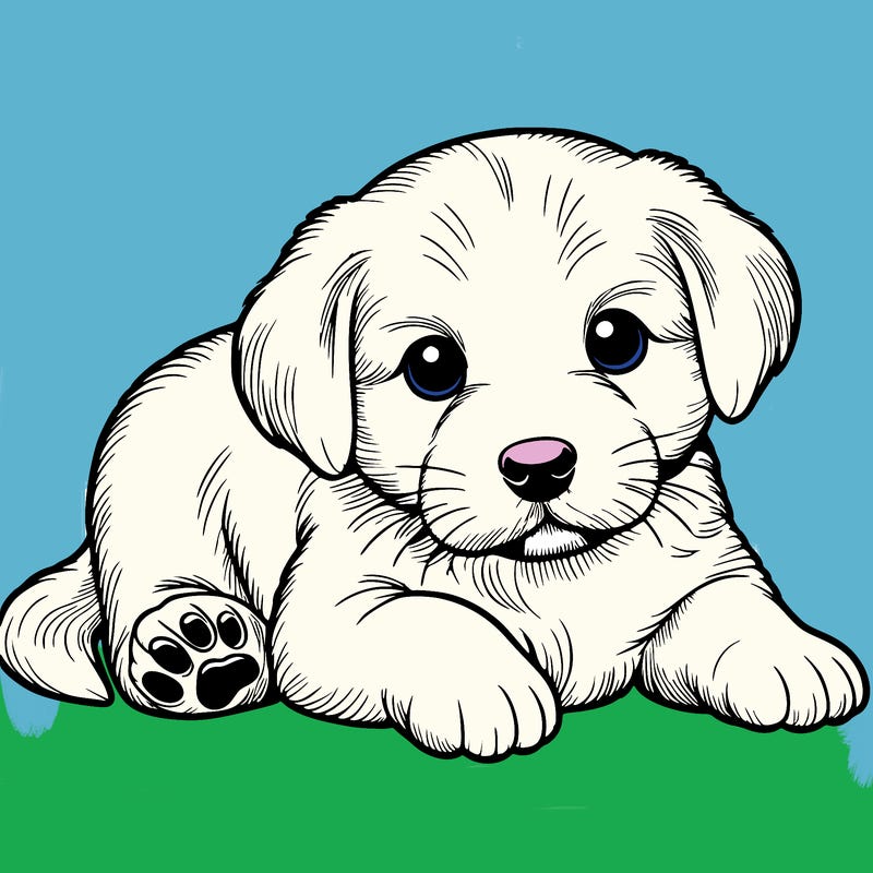 a cute realistic puppy