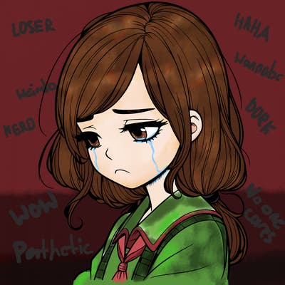 realistic girl sad