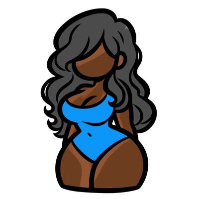 curvy woman with hair