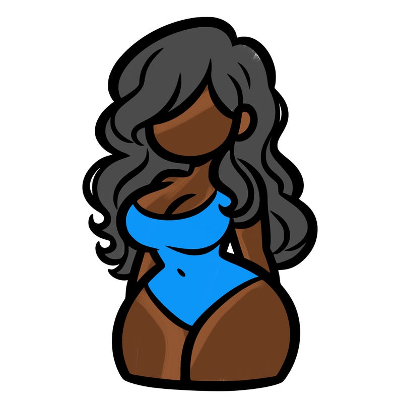 curvy woman with hair