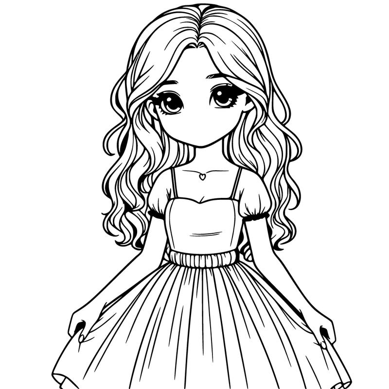 realistic girl with a dress