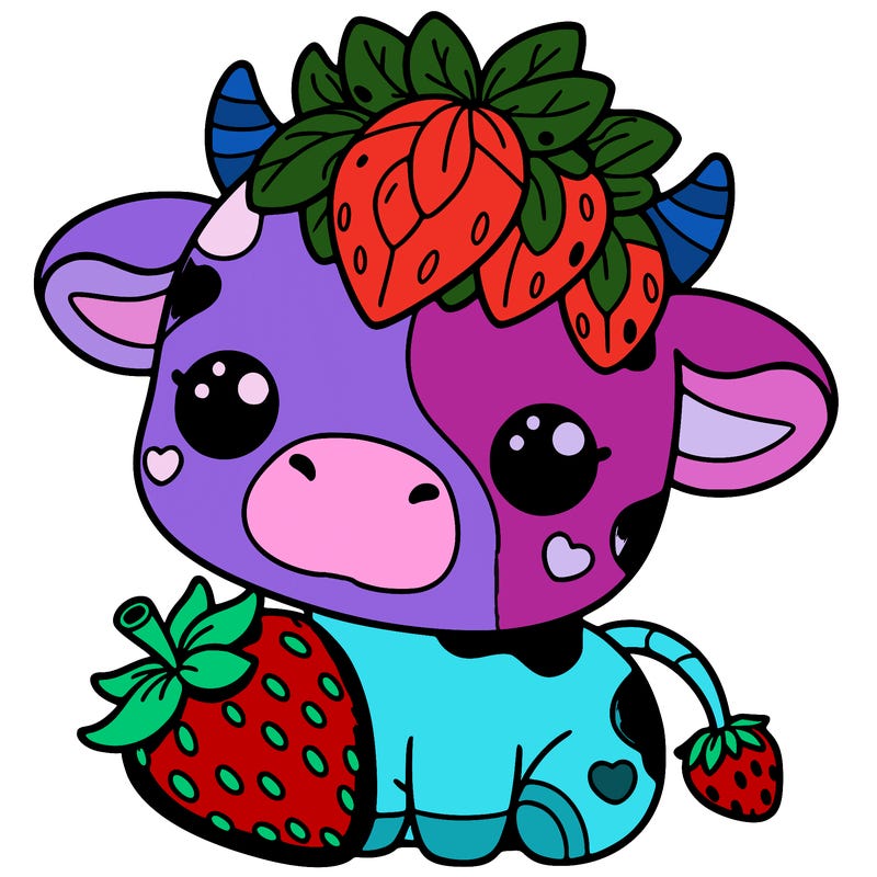 cute strawberry cow
