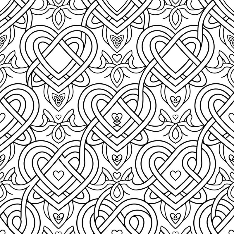 Dive into the beautiful world of Celtic art with our intricate Celtic Heart Knots coloring page. These symbolic designs, full of intertwined patterns and heart shapes, are perfect for expressing love and unity through color.