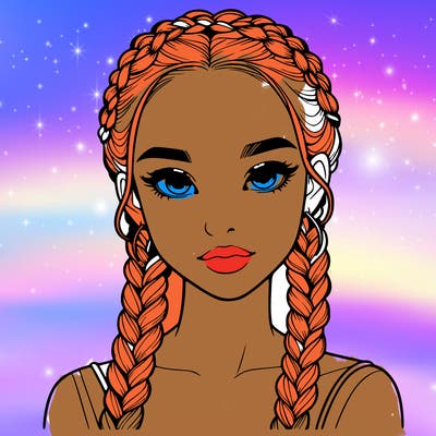 realistic girl with braids