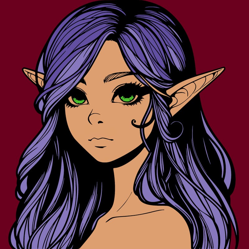 elf girl realistic dark fantasy