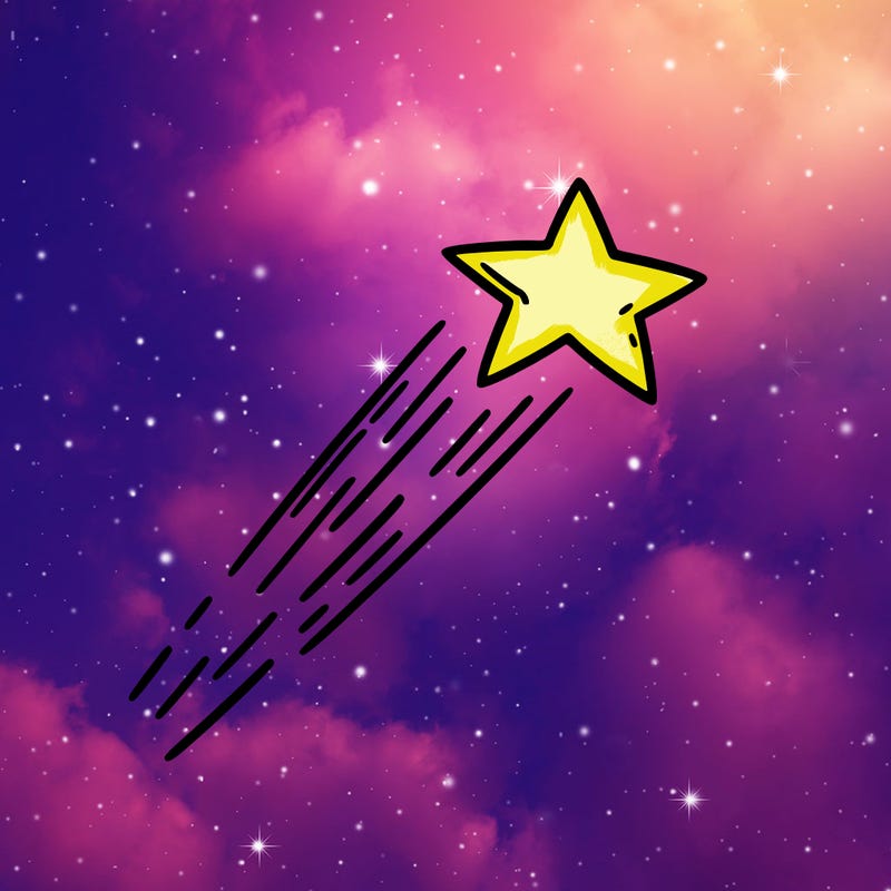 a shooting star in the sky