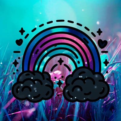 rainbow with clouds underneath