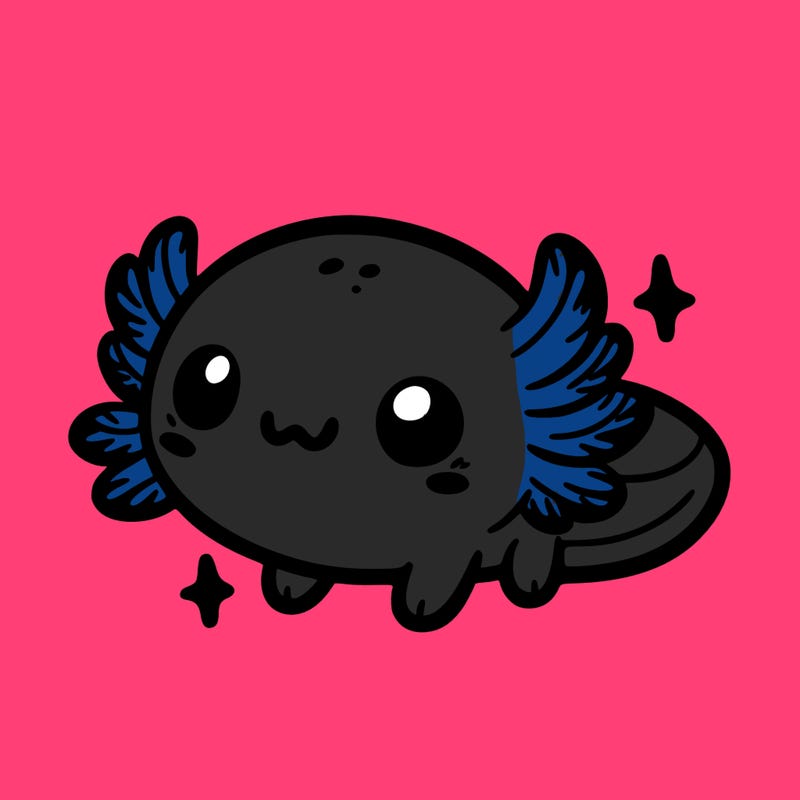 cute easy baby axolotl