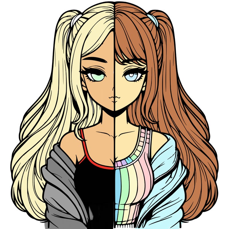 realistic girl split