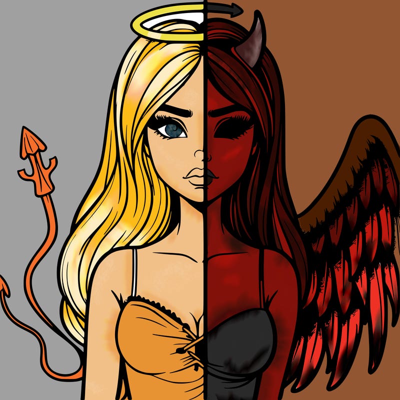 devil vs angel realistic girl
