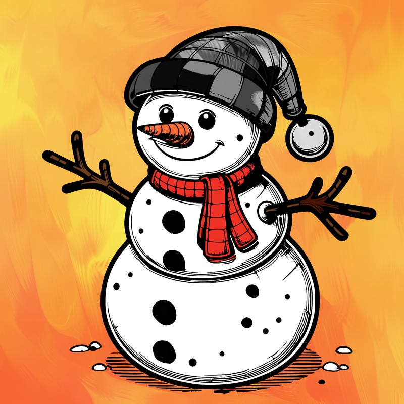 realistic christmas snowman