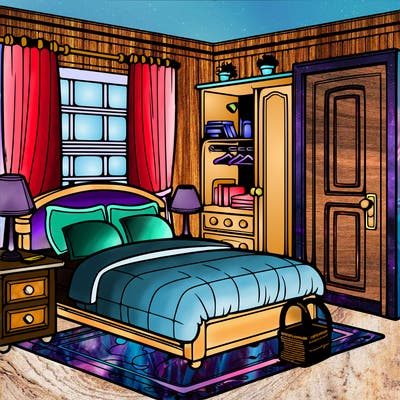 realistic bedroom