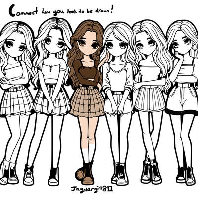 a group of girls realistic