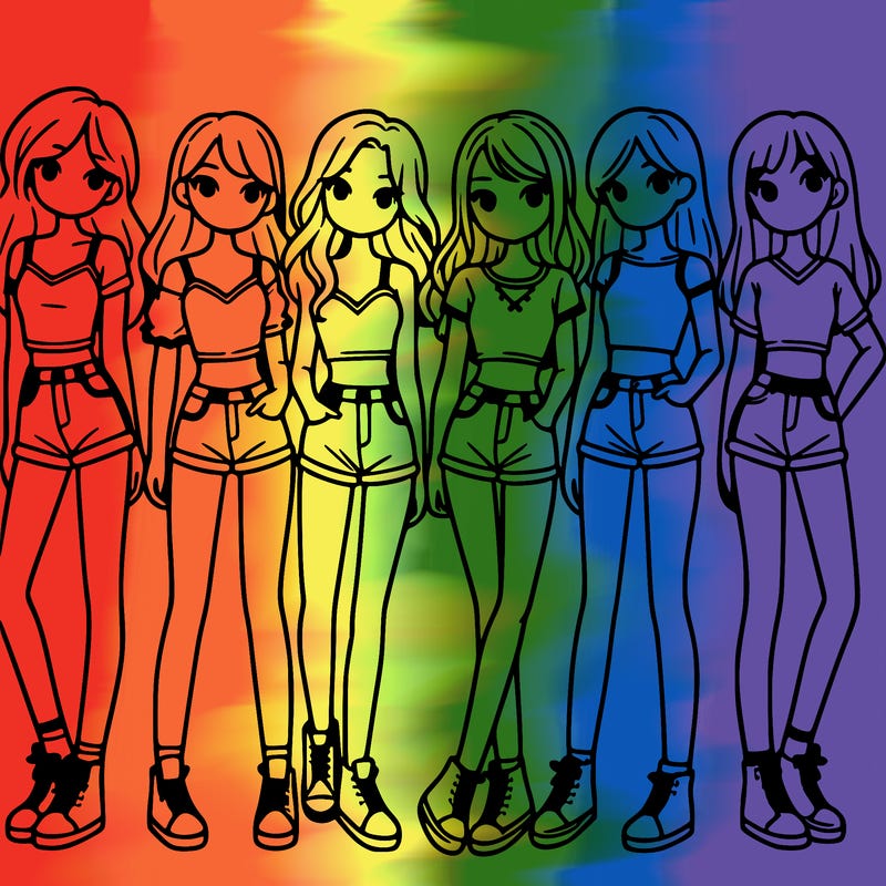 a group of girls wearing crop tops and shorts