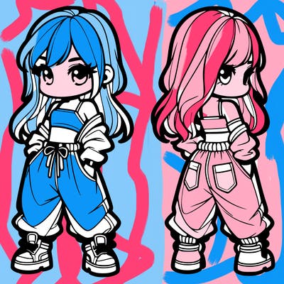 girl in crop top and baggy pants