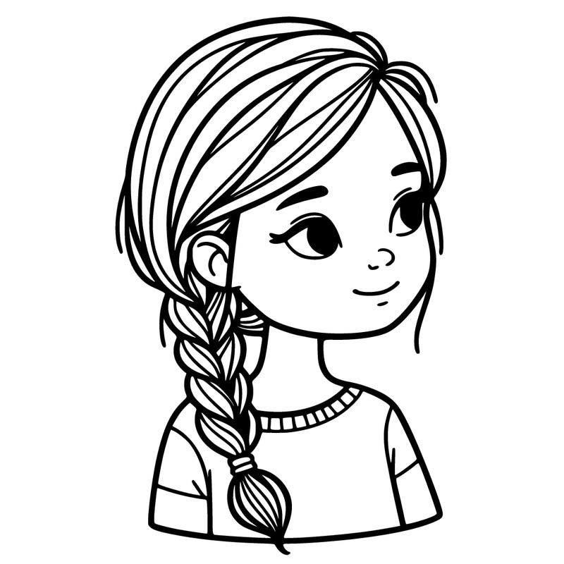 a girl with one braid in her hair