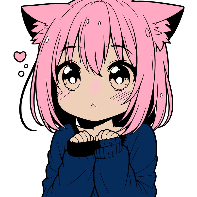 shy anime catgirl
