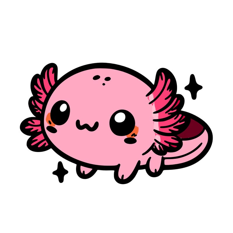 cute easy baby axolotl