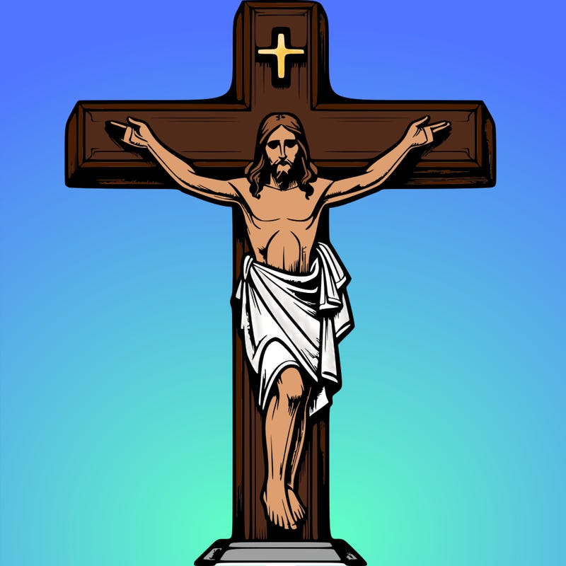 cross with realistic jesus