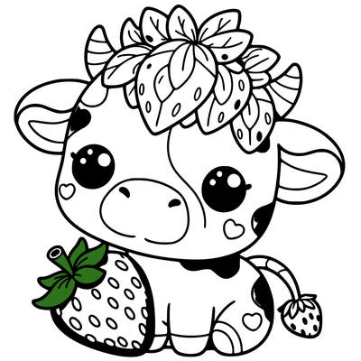 cute strawberry cow