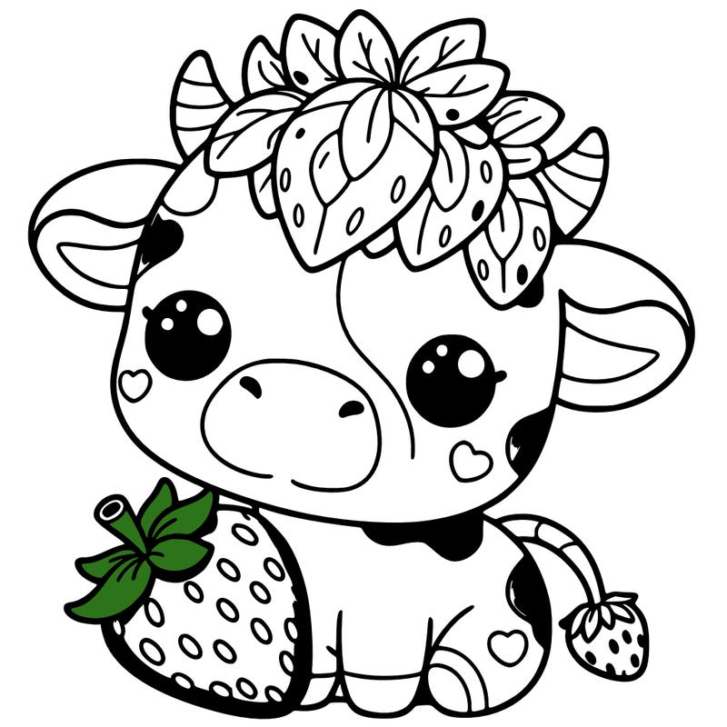 cute strawberry cow