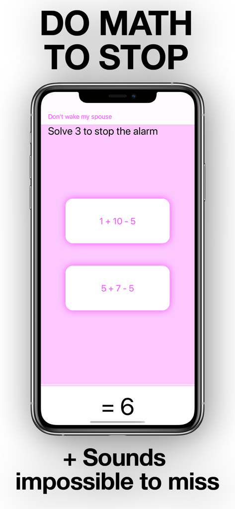 Mathe Alarm Clock - Math Alarm - Interfaccia di Mathe Alarm Clock che mostra problemi di matematica richiesti per fermare la sveglia