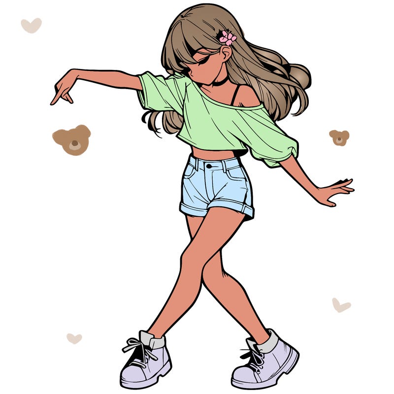 realistic girl danceing