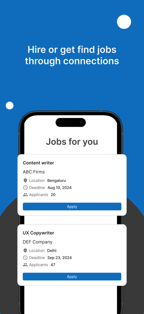 Almashines Alumni - Almashines Alumni app job board interface showing professional career opportunities for graduates.
