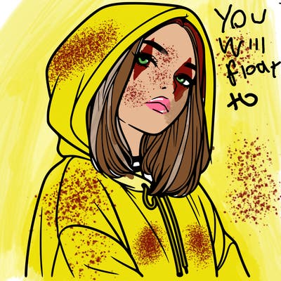 a realistic girl in a hoodie